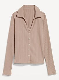 Slim Ribbed Button-Down Top | Old Navy (US)
