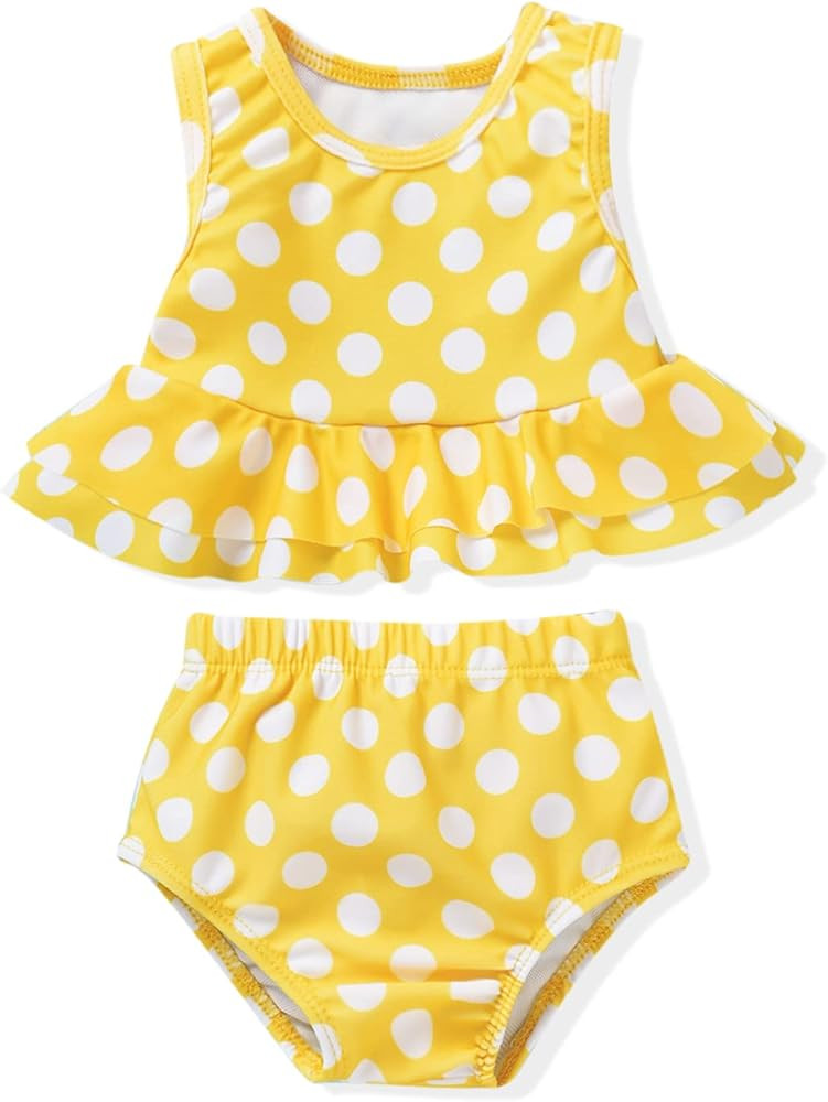 Aalizzwell Toddler Baby Girl Bathing Suit Two Piece Swimsuit Bikini Beach Wear | Amazon (US)