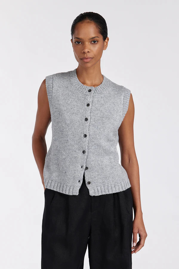 FOSTER SILVER MARLE KNIT VEST | DISSH