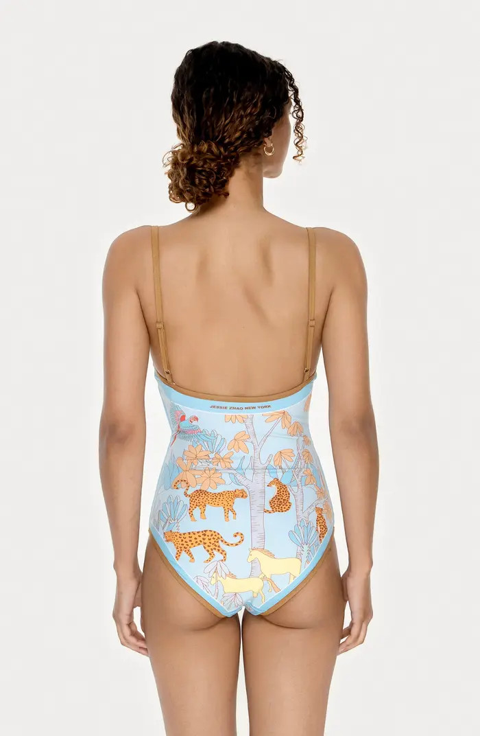 Jungle Adventure Reversible V-Neck One-Piece Swimsuit | Nordstrom