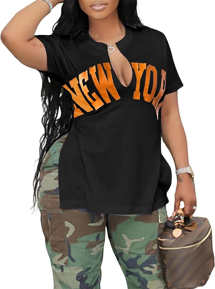 Remidoo Women's Side Slit Shirt Asymmetrical Tops Short Sleeve Tie Dye T Shirt Tees | Amazon (US)