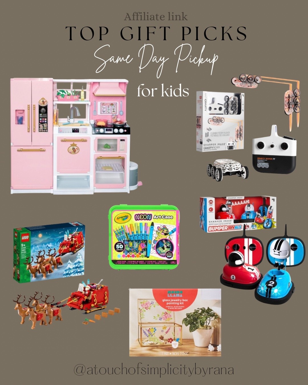 Still looking for last minute ideas for kids! Here are some options with same day pickup from Target! 

Disney playhouse, last minute gifts, gift guides, gifts for kids, kids toys, rover, bumper car toy, jewelry box painting kit, neon art case, LEGO, Santa sleigh toy set 



#LTKKids #LTKGiftGuide #LTKHoliday