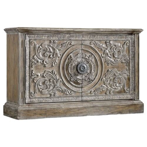 Melange 2-Door Carved Accent Console - Brown - Hooker Furniture | One Kings Lane