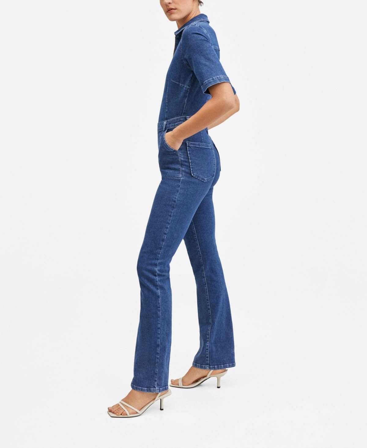 Mango Women's Zip Denim Jumpsuit | Macys (US)