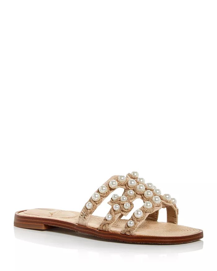 Women's Bay Pearl Embellished Slide Sandals | Bloomingdale's (US)