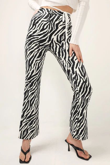 Kimber Zebra Print Satin Pants | Storets (Global)