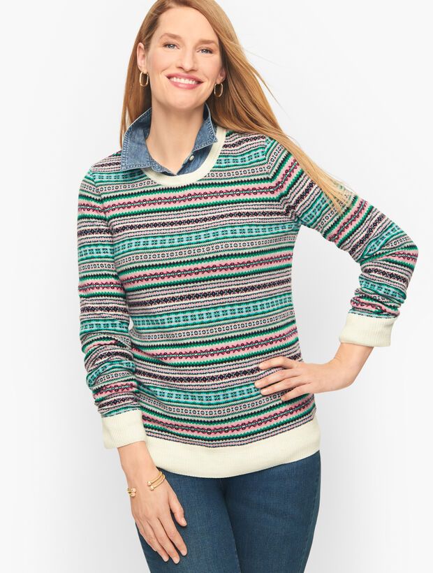 Fair Isle Crewneck Sweater | Talbots