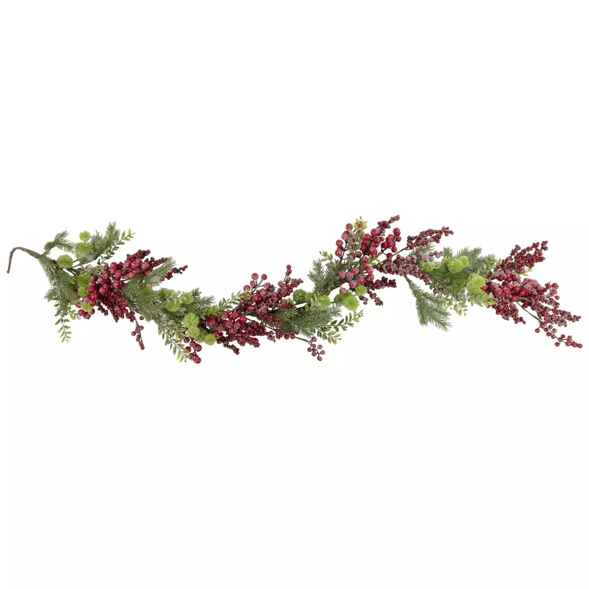 5' x 8" Frosted Red Berry and Pine Artificial Christmas Garland Unlit | Kohl's