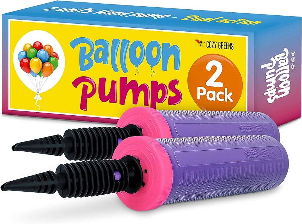 Balloon Pump Hand Held, Inflator Air Pump for Balloons - 2Way Dual Action, 2Pack: Friends can Hel... | Amazon (US)