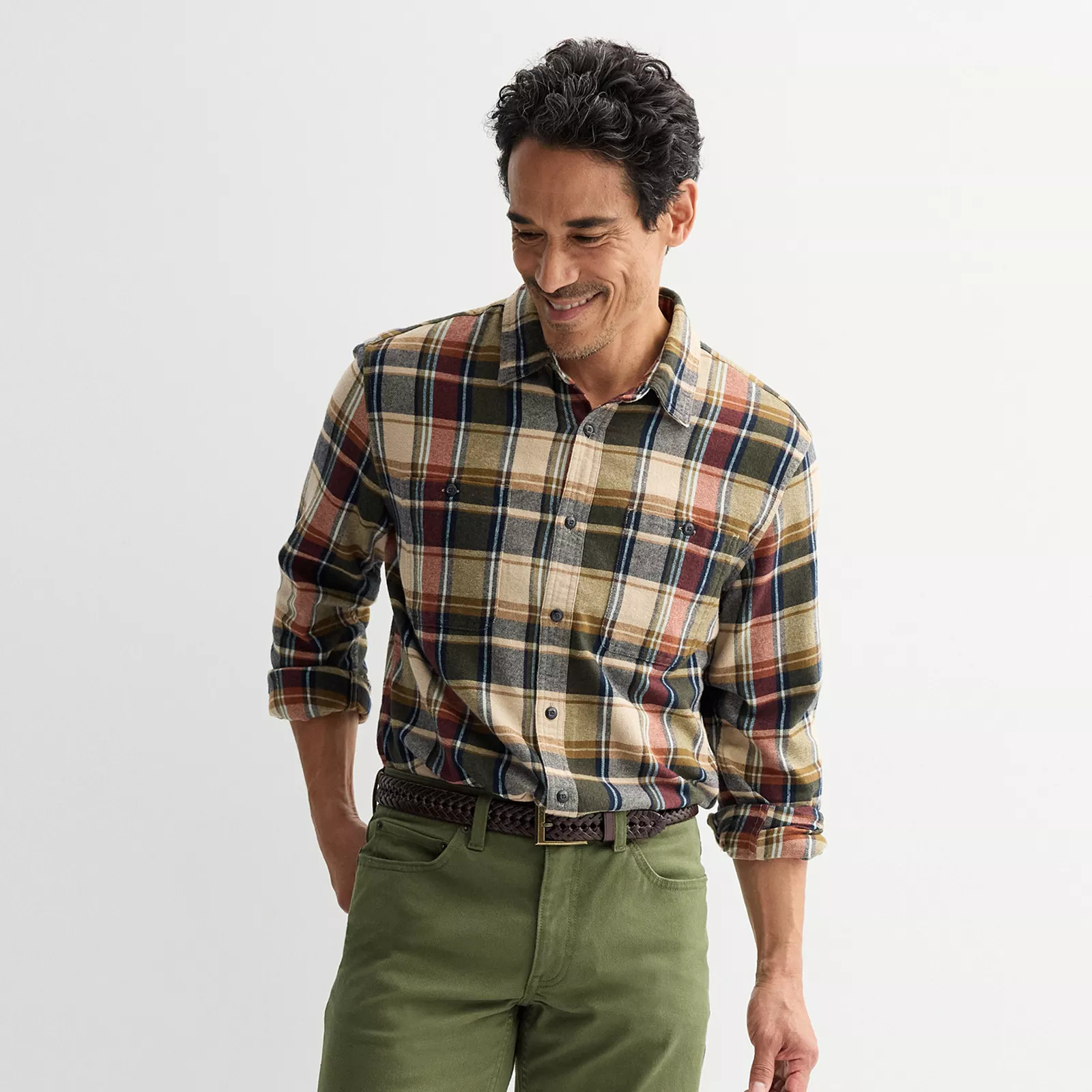 Men's Sonoma Goods For Life® Supersoft Flannel Button-Down Shirt | Kohl's