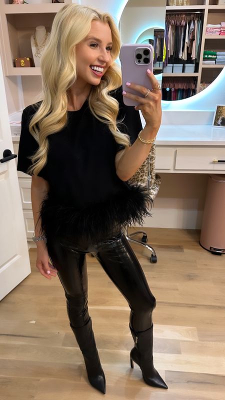 All black outfit for my girlfriend’s spooky soirée! Spanx leggings, feather trimmed top and some black heeled boots!

#LTKSeasonal #LTKstyletip #LTKHalloween