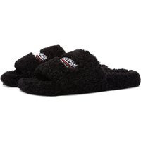 Balenciaga Men's Furry Slide in Black/White/Red, Size UK 6 | END. Clothing | End Clothing (US & RoW)