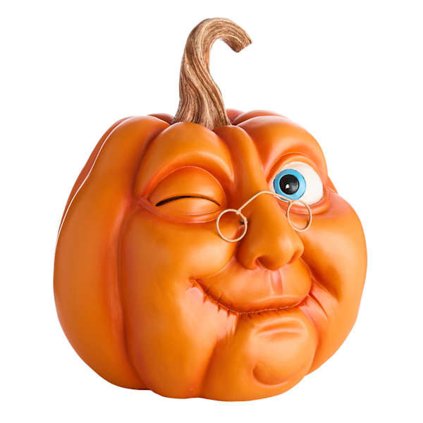 Halloween Character Pumpkin Decor At Home, Orange, Resin | At Home