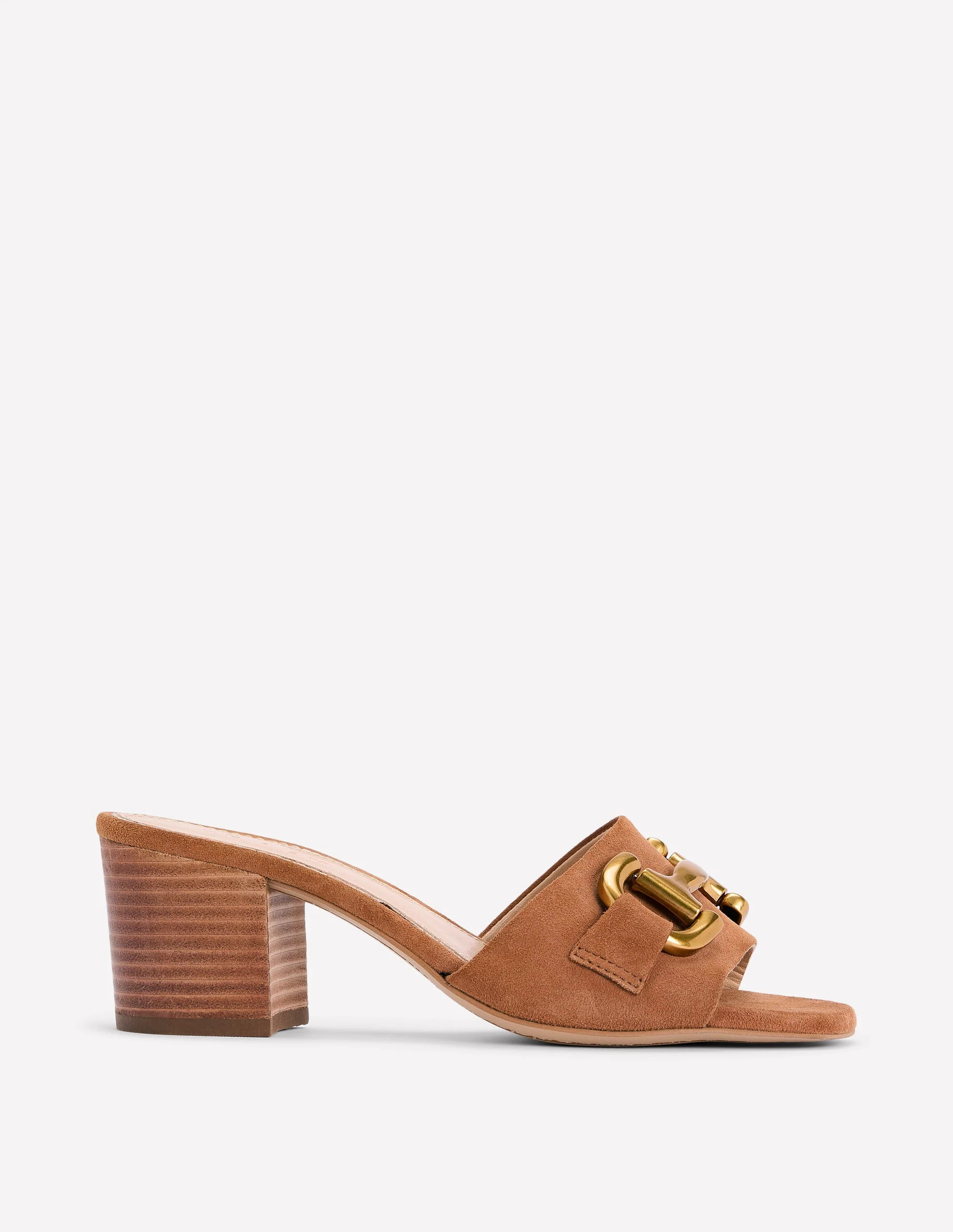 Iris Snaffle Heeled Mules-Tan | Boden UK