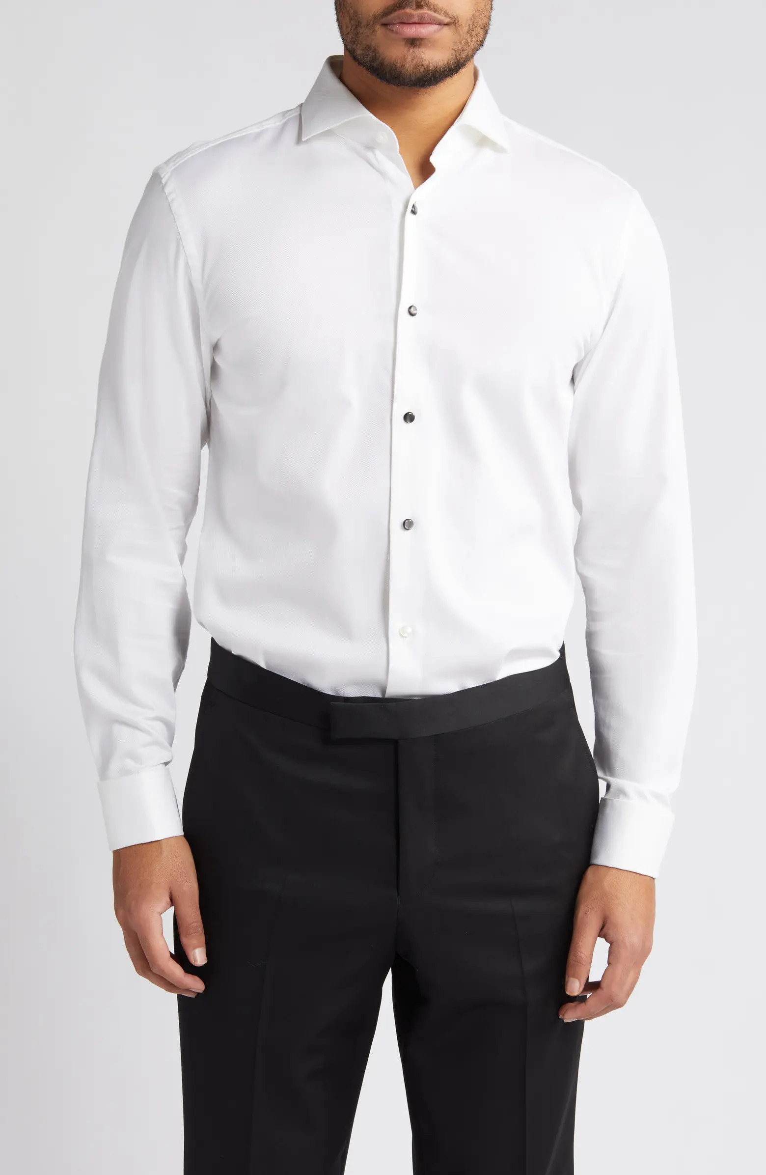 BOSS Hank Slim Fit Tuxedo Shirt | Nordstrom | Nordstrom