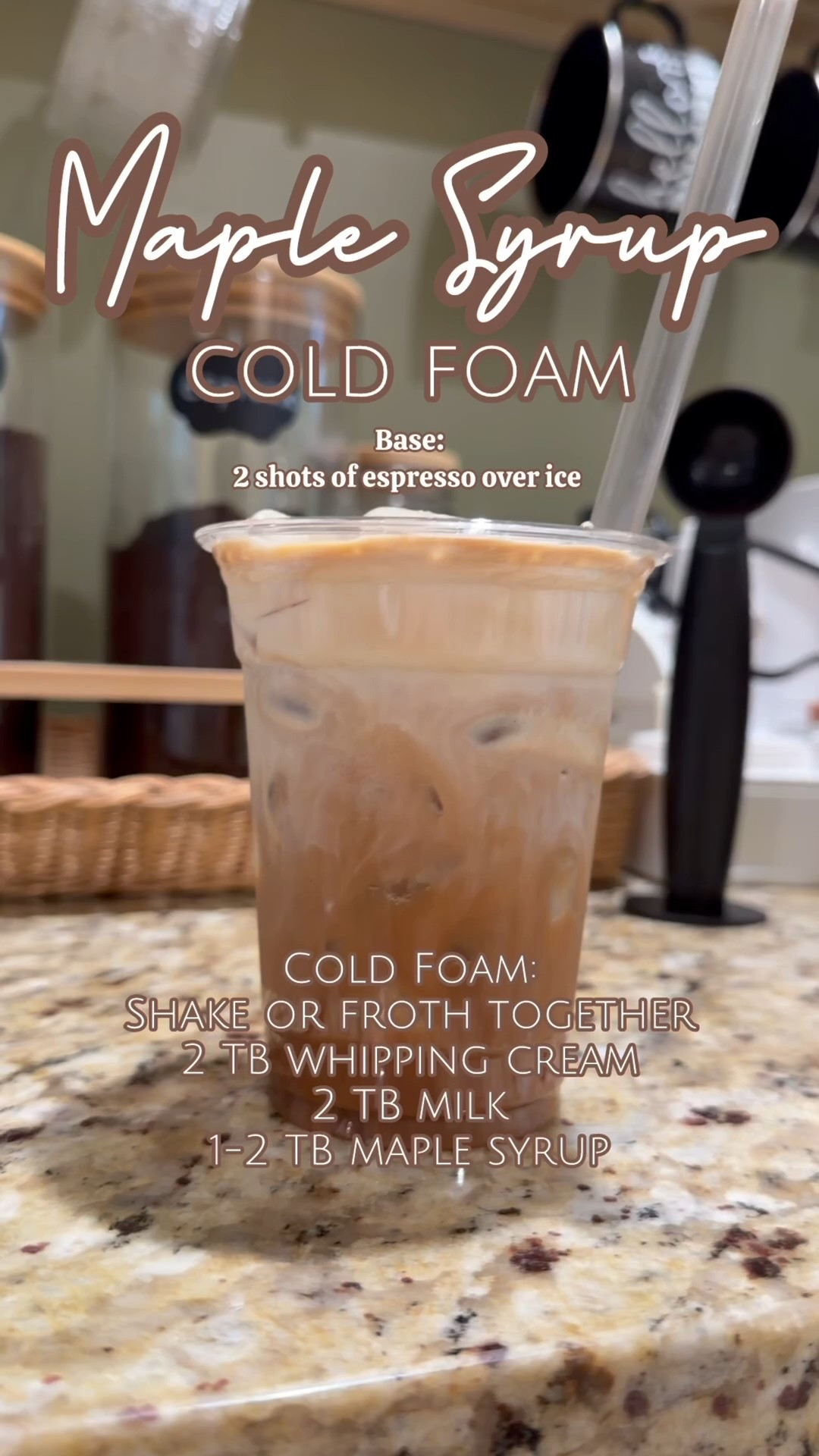 Make your own maple syrup cold foam for your coffee at home! YUMMM ☕️ #coffee #coffeeathome #coldfoam #coffeelover #espresso 

#LTKHome