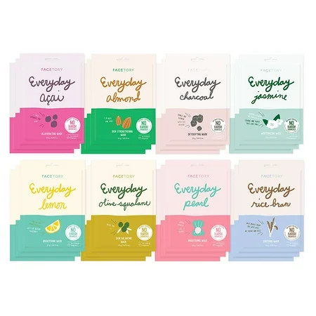 FaceTory Everyday Set of 8 Sheet Masks - 24 Count - for All Skin Types | Walmart (US)