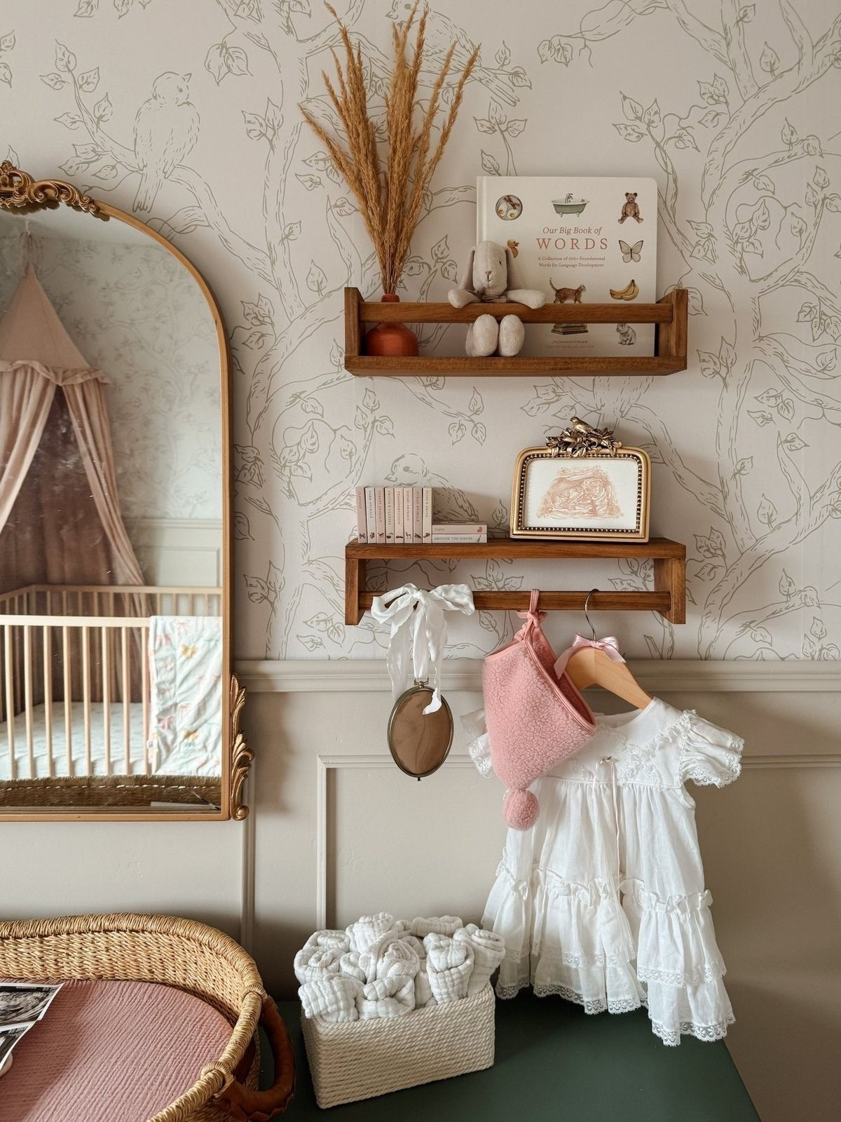 My inspo for little girlies dresser + changing table 🤭💓🎀we are doing a slightly more pink paint color! And a collab with a local brand on the wallpaper!! 

#LTKKids #LTKHome #LTKBaby
