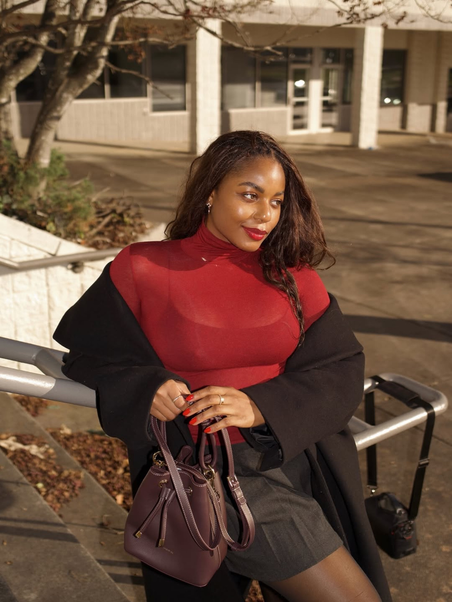 Valentine’s Day outfit inspiration: sheer red top paired with a gray pleated mini skirt, tights, and loafers. Love these lightweight semi-sheer tops - I have multiple colors and they’re perfect for layering! … For more links to nthe love knot slouchy bag, statement belts, apres ski outfit, cape coat, winter capsule wardrobe, alo softsculpt, valentines day outfit, hooded scarves, vacation outfits beach, date night outfits, follow me on LTK! ✨

#LTKgrwm #LTKootd #LTKSeasonal