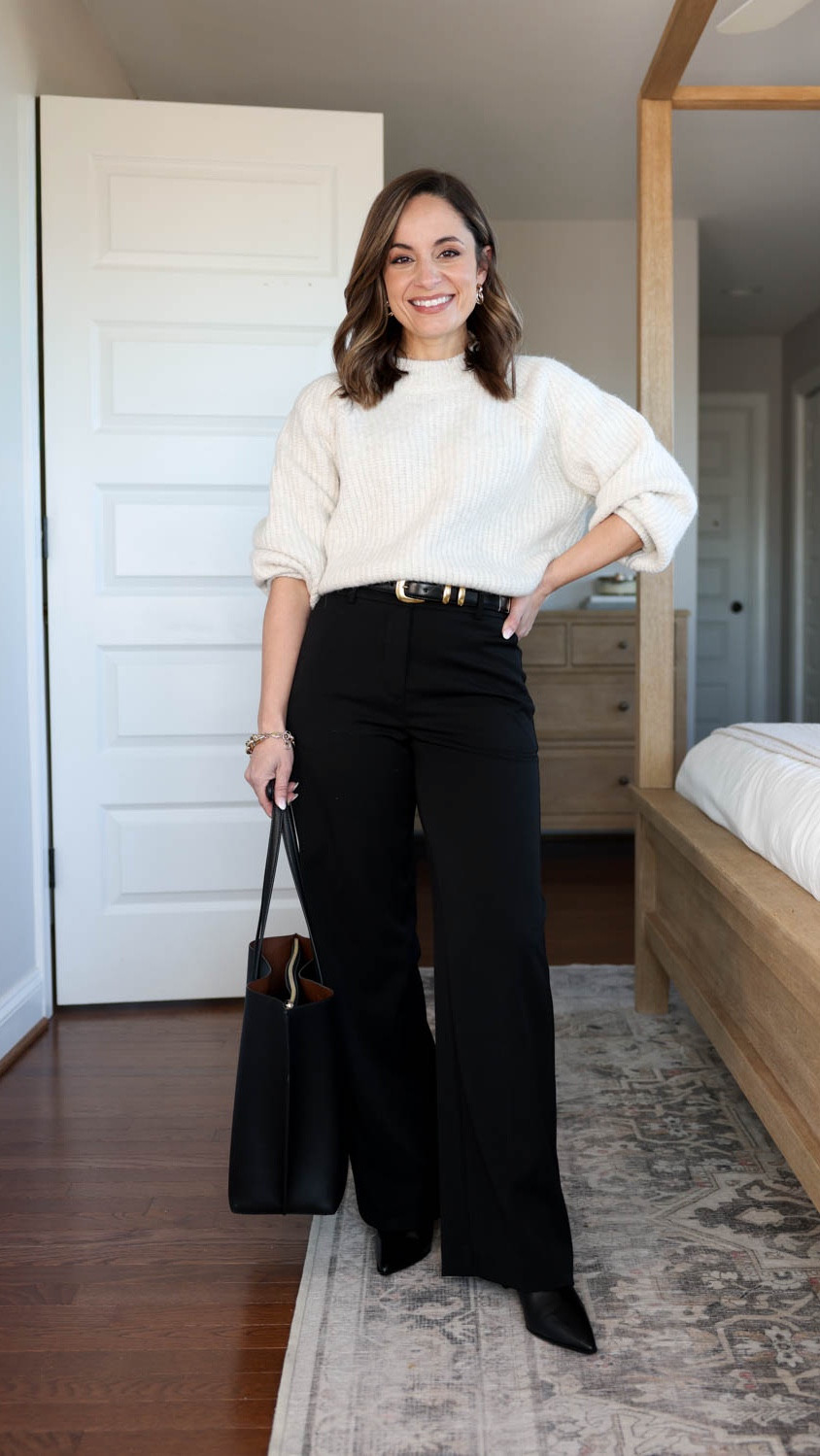 Petite-friendly pants for work! 

Ann Taylor Perfect Wide Leg
00 petite - I prefer the curvy fit 
62% poly/ 34% viscose/ 4% spandex 
10” rise / 28.5” inseam / 8” leg opening
Sweater (Kohl’s): petite xs 
Belt (Aritzia)
Boots (J.Crew) 

My measurements for reference: I’m 4’10” and 105lbs. My bust, waist, and hip measurement is 32”, 24”, and 36”.


#LTKPetite #LTKWorkwear