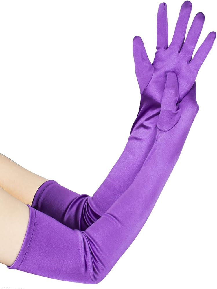 JISEN Women 20s Satin Velvet Lace gloves Formal Bridal Banquet Party Wedding Opera Colorful Mitte... | Amazon (US)