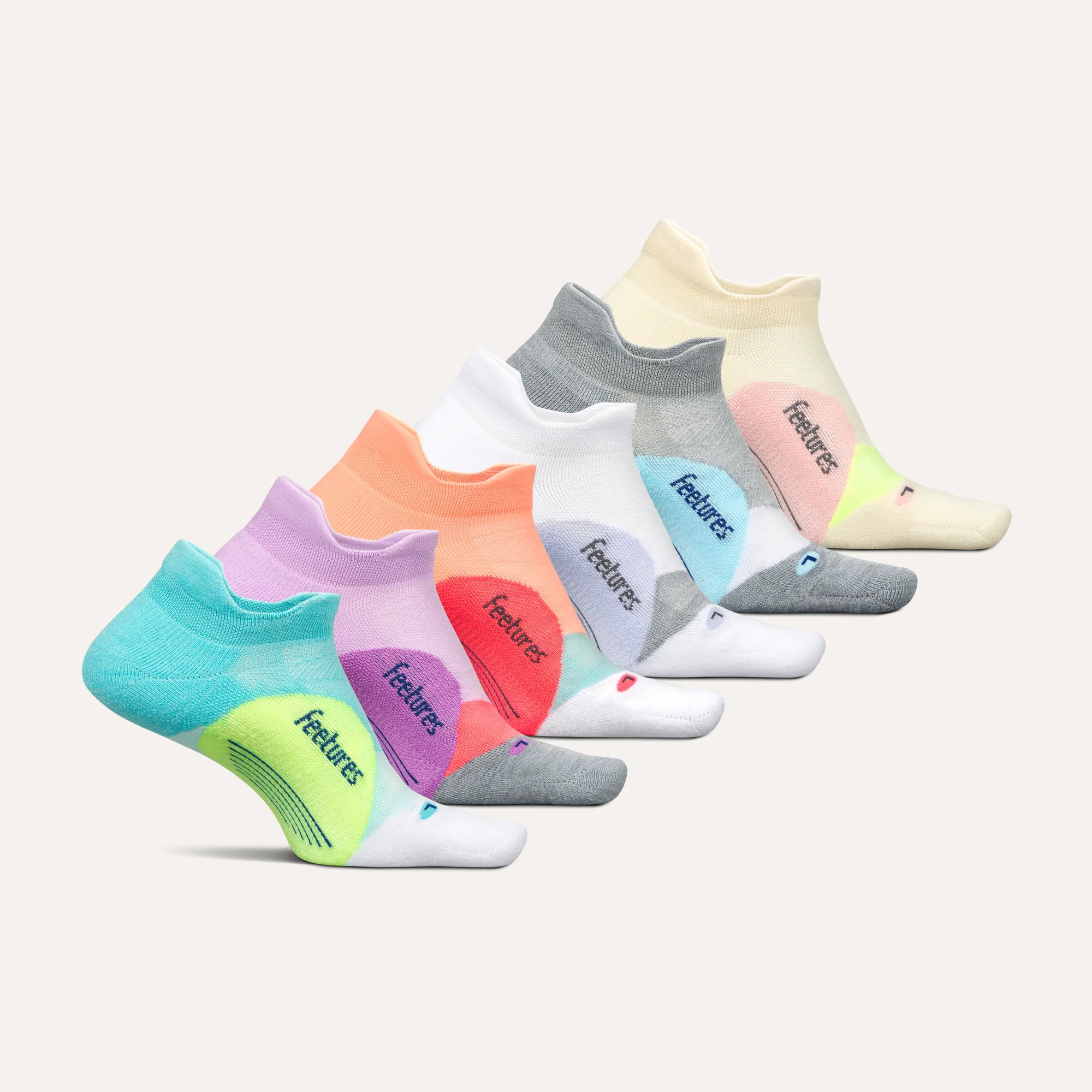 Elite Light Cushion Tab 6 Pack Vibrant Aqua Mix / MEDIUM | Feetures