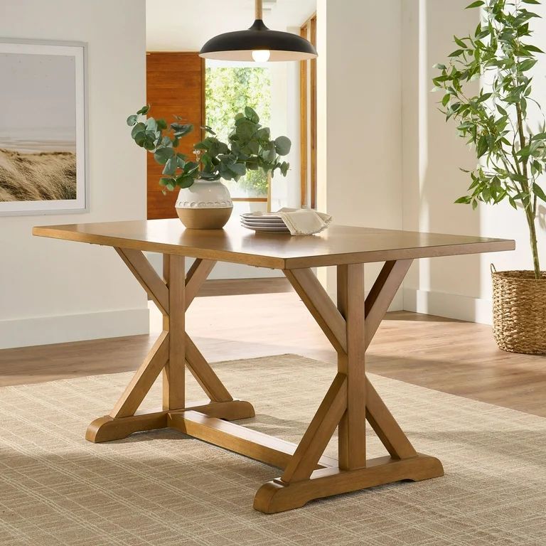 Better Homes & Gardens Granary Modern Farmhouse Dining Table, Light Honey | Walmart (US)