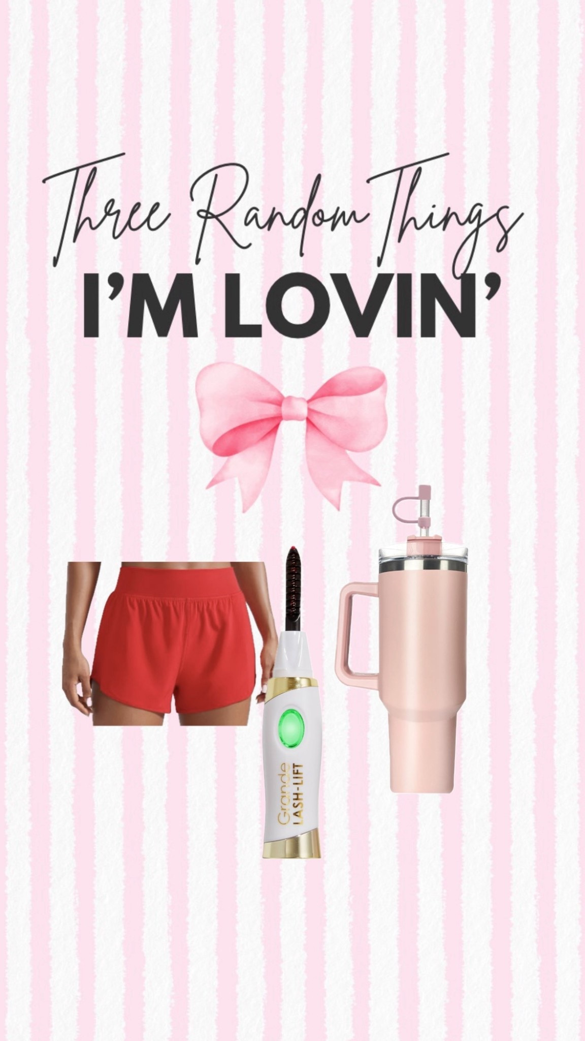 Red set, straw covers, lash curler 