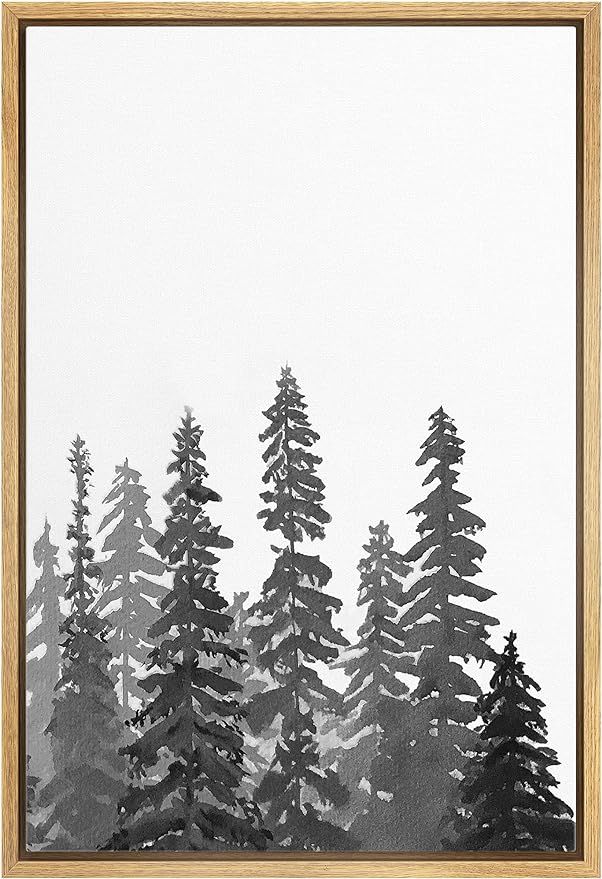 SIGNWIN Framed Canvas Print Wall Art Tall Pine Trees in Forest Nature Wilderness Illustrations Mo... | Amazon (US)