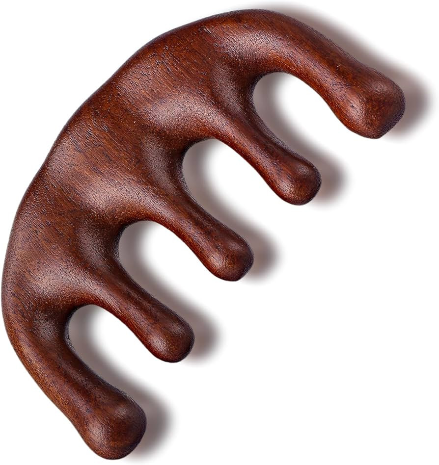 Amabro Kopfhaut Massagekamm aus Holz, Breiter Zahn Haar Gua Sha Kamm Massage stimuliert das Haarw... | Amazon (DE)