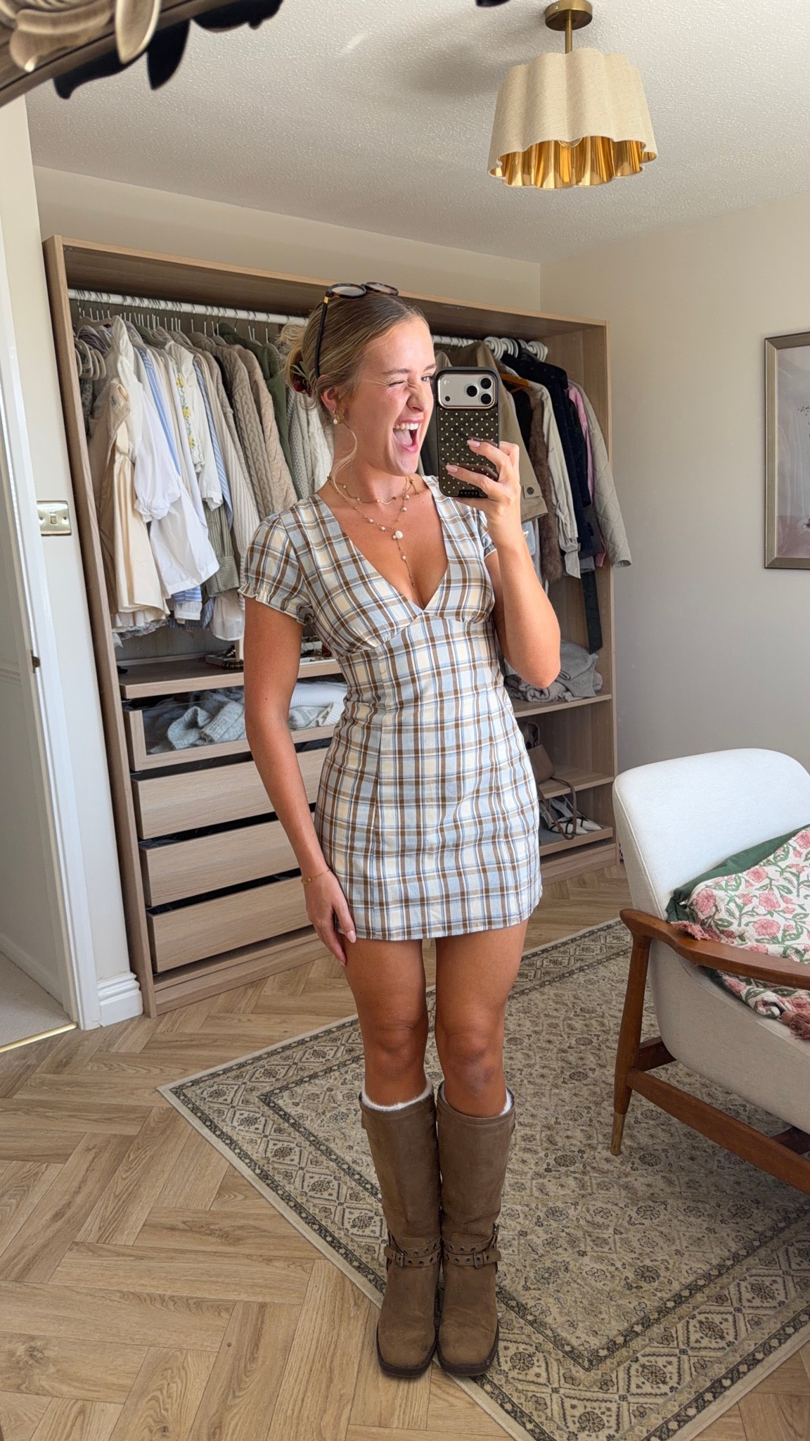 Me and finding cute autumnal dresses x I wear a size 8 in this and a 10 in the red one! X

#LTKuk #LTKautumn