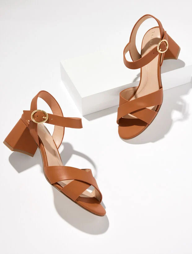 Myra Vachetta Block Heel Sandals | Talbots