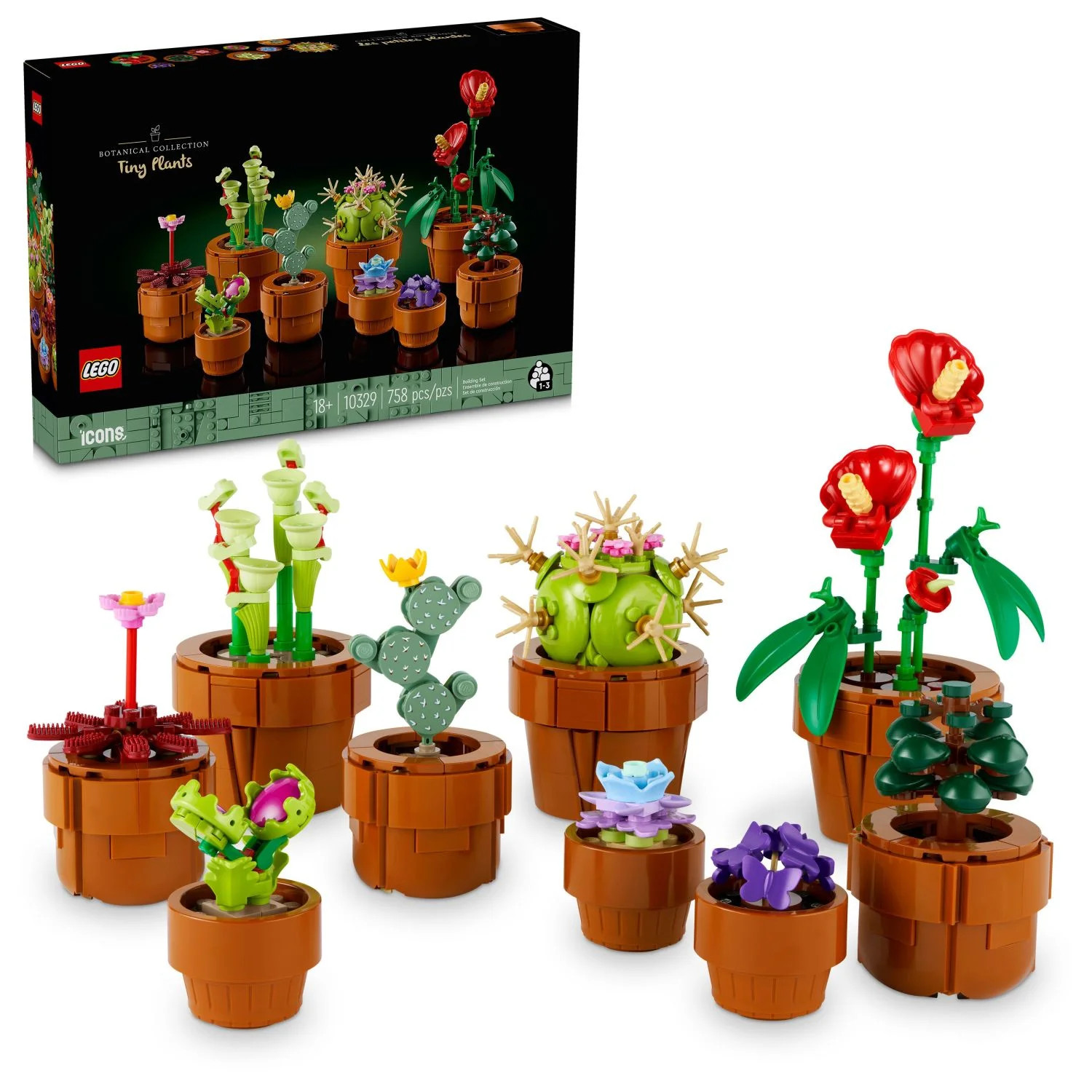 LEGO Botanicals Tiny Plants - Artificial, Fake Indoor Plant Building Set for Home, Kitchen, Desk ... | Walmart (US)