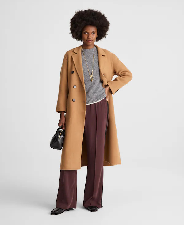 Double-Faced Brushed Long Coat | Madewell