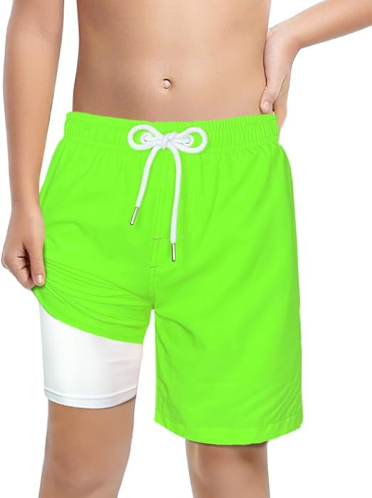 Boys Swim Trunks Soft Boxers Lined no Chafe Swimsuit Bathing Shorts Sandless Quick Dry UPF 50+ Fu... | Amazon (US)