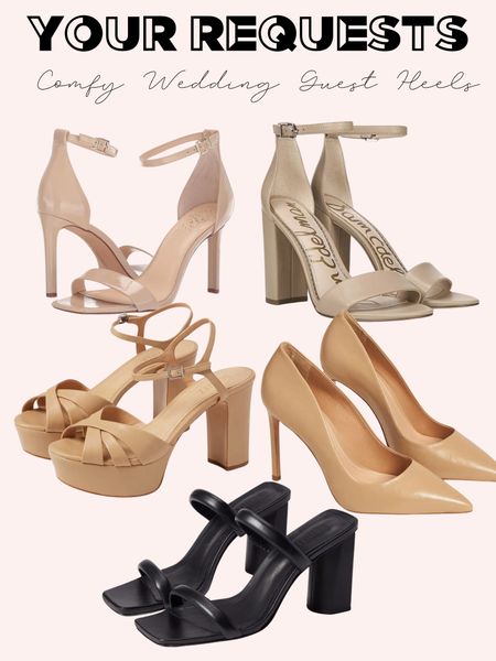 Comfy wedding guest heels nude heels black heels 

#LTKshoecrush #LTKunder100 #LTKunder50