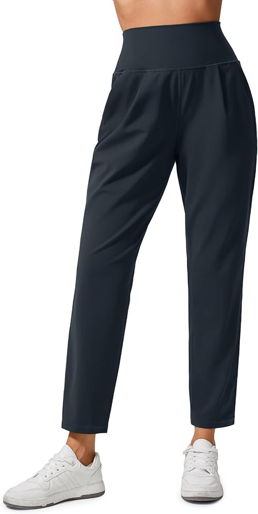 CRZ YOGA Butterlift Ankle Yoga Pants for Women 27" - 7/8 Tapered Front Pleated for Lounge Travel ... | Amazon (US)