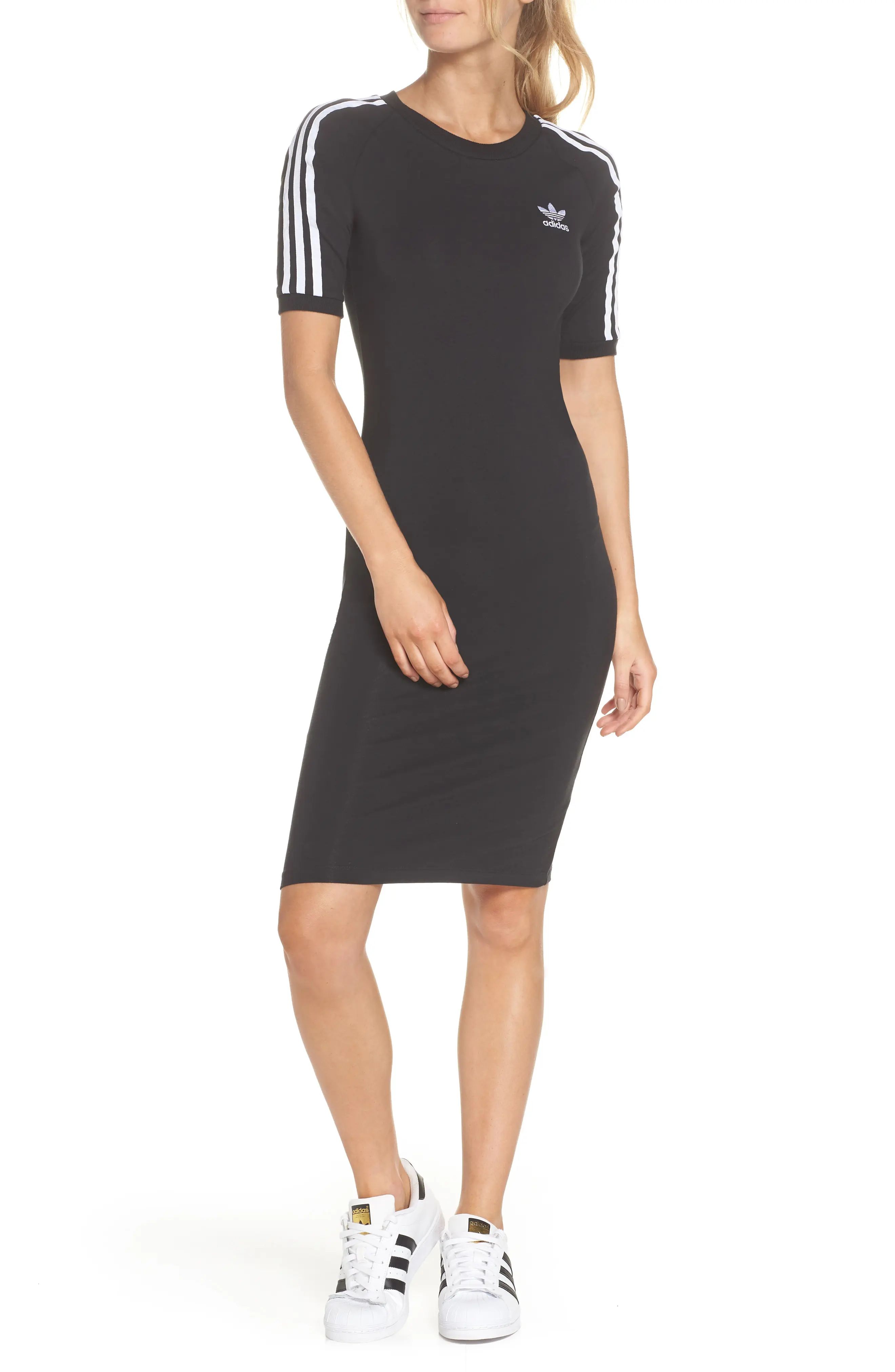 Women's Adidas 3-Stripes Dress, Size X-Small - Black | Nordstrom