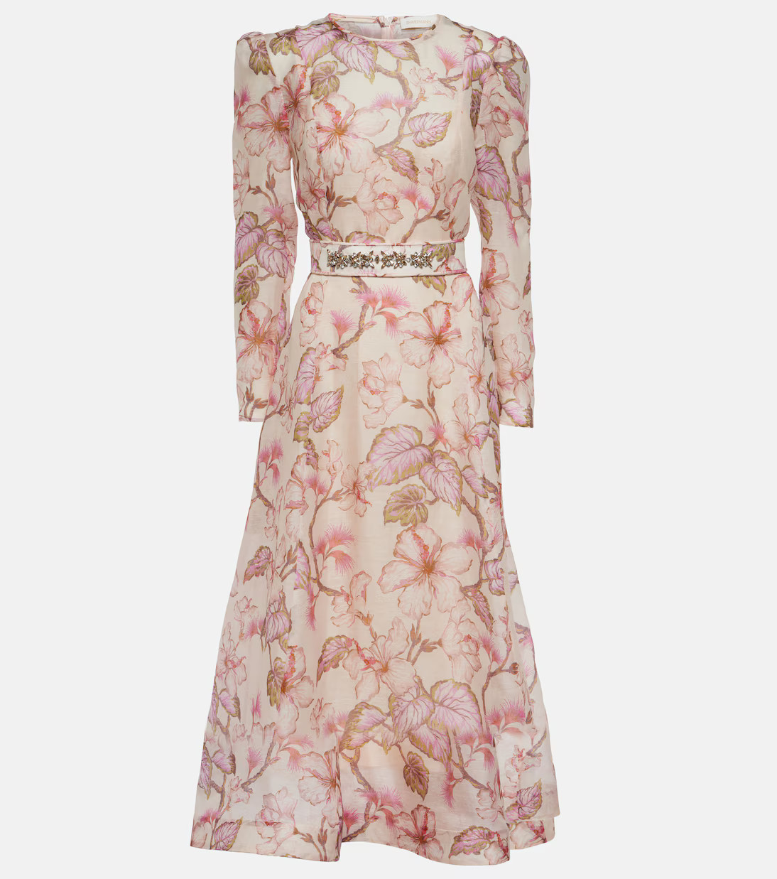 Matchmaker floral linen and silk midi dress | Mytheresa (US/CA)