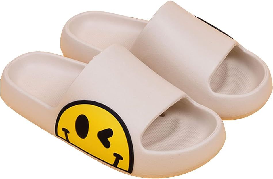 Cloud Slides, Smiley Face Slippers for Women, Comfy Anti-Slip Pillow Slides, Spa Shower Sandals B... | Amazon (US)