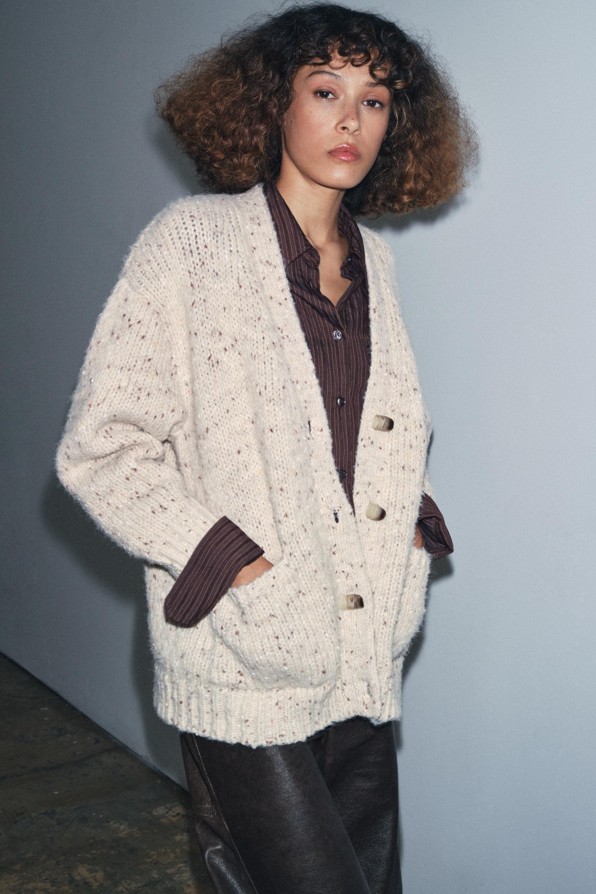 PINCHITA OVERSIZED KNIT CARDIGAN | Zara Canada