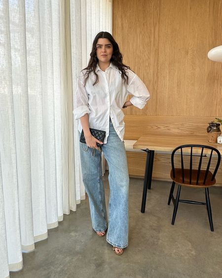 What I’d wear for an evening out if I wanted to feel comfortable - oversized white shirt and straight leg wide jeans. 

#LTKSeasonal #LTKstyletip #LTKeurope
