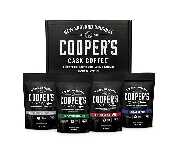 Bourbon Barrel Aged Coffee Whole Bean Set, Single Origin Sumatra Whiskey, Ethiopian Rye, Rwanda R... | Amazon (US)