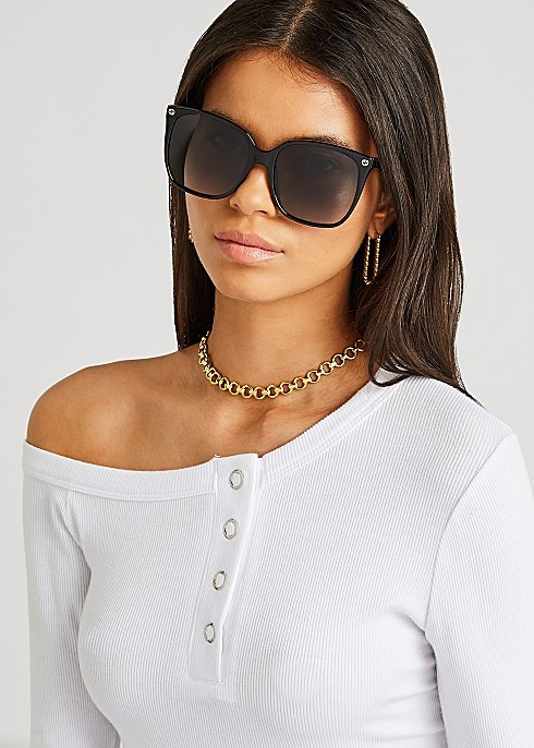Black oversized sunglasses | Harvey Nichols (Global)