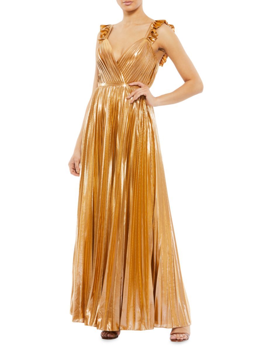 Metallic A-Line Gown | Saks Fifth Avenue