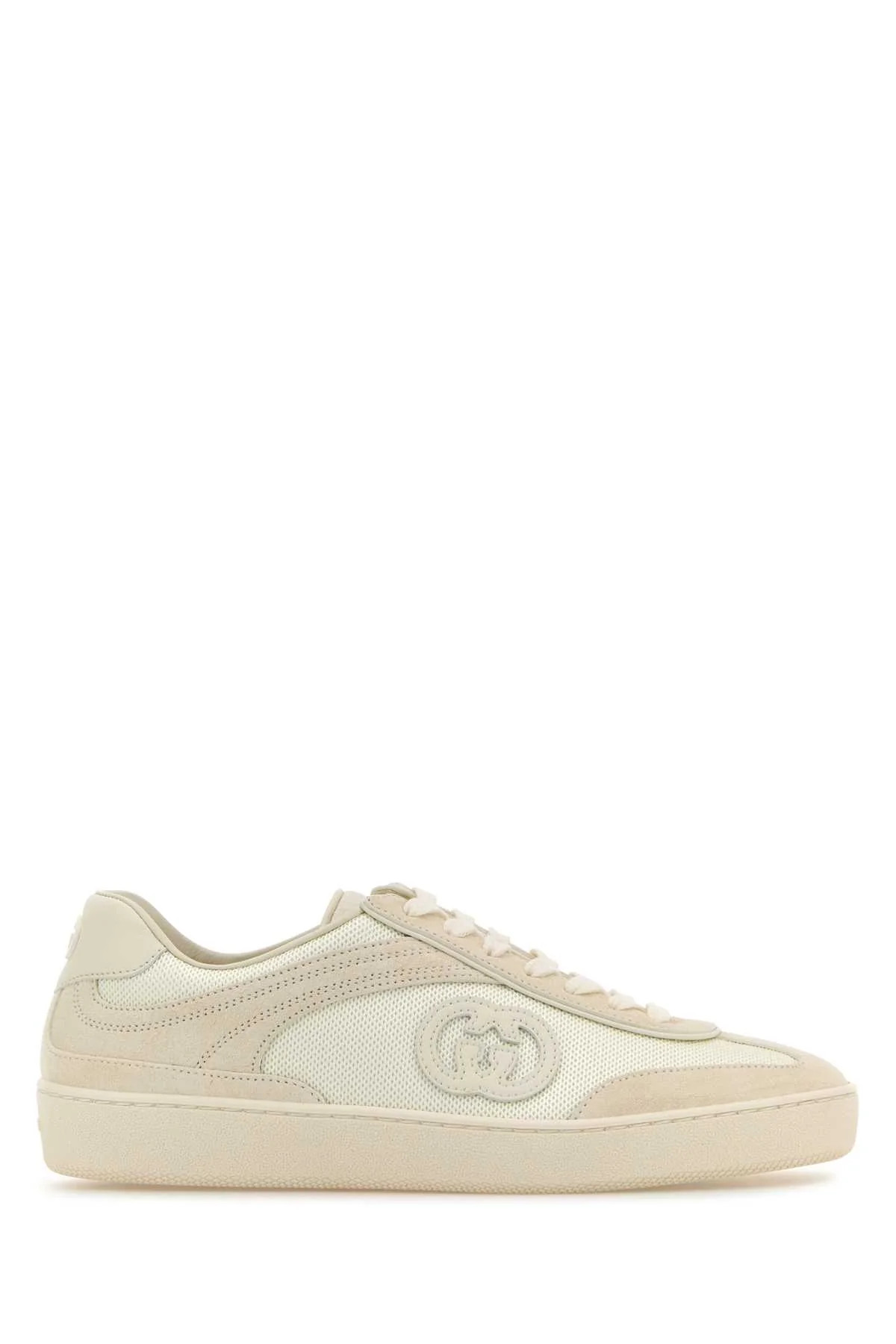Gucci Ivory Fabric And Suede Sneakers | Balardi (US & Canada)