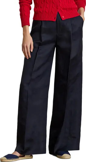 Lauren Ralph Lauren Wide Leg Linen Blend Pants | Nordstrom | Nordstrom