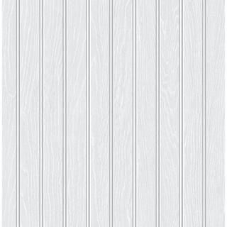 NextWall Faux Beadboard Off-White Vinyl Peel & Stick Wallpaper Roll (Covers 30.75 Sq. Ft.), Beige | The Home Depot