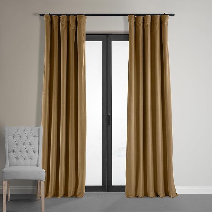 HPD Half Price Drapes Signature Velvet Thermal Blackout Curtains for Living Room 108 Inch Long (1... | Amazon (US)