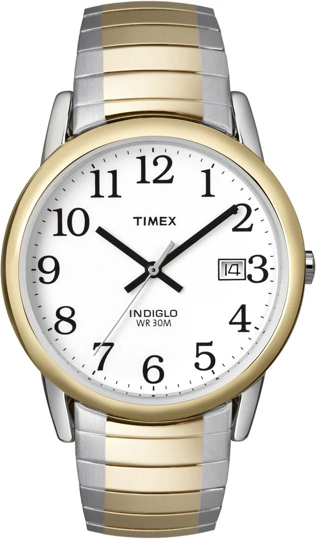 Timex Men's Easy Reader 35mm Watch – Two-Tone Case White Dial with Two-Tone Tapered Expansion B... | Walmart (US)
